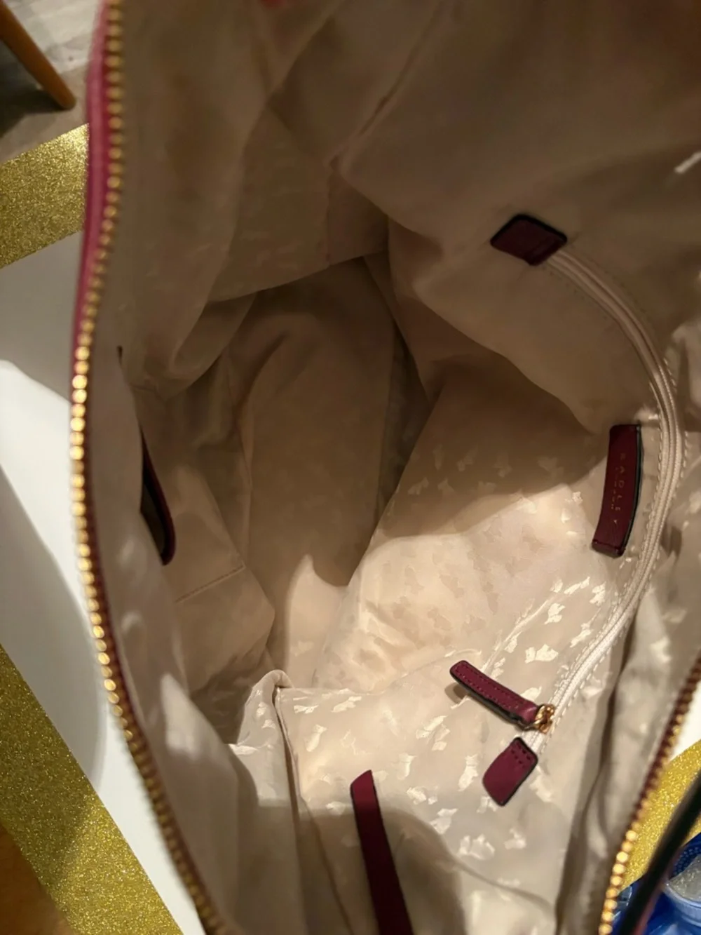 RADLEY LONDON Pebbled Leather Shoulder Bag in Deep Berry - Picture 13 of 16